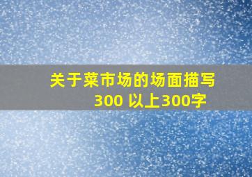 关于菜市场的场面描写300 以上300字